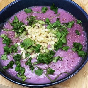 Creamy Purple Cauliflower and Red Onion Soup