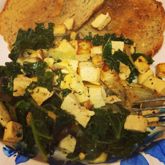 Tofu, Kale and Mushroom Breakfast | Vegan