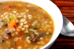 Portobello Mushroom and Barley Soup